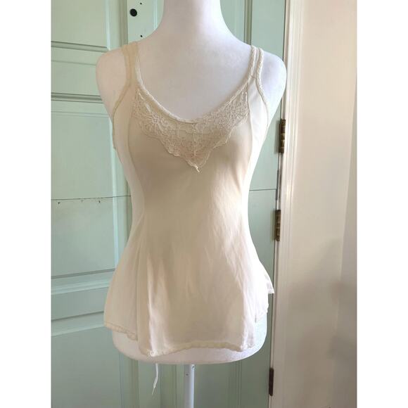 Vintage Cream Lace Tank Top – Romantic Minimalist Style - Picture 1 of 4